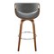 Armen Living Arya 30" Swivel Bar Stool in Gray Faux Leather and Walnut Wood LCAYBAWAGR30 - alternate 7